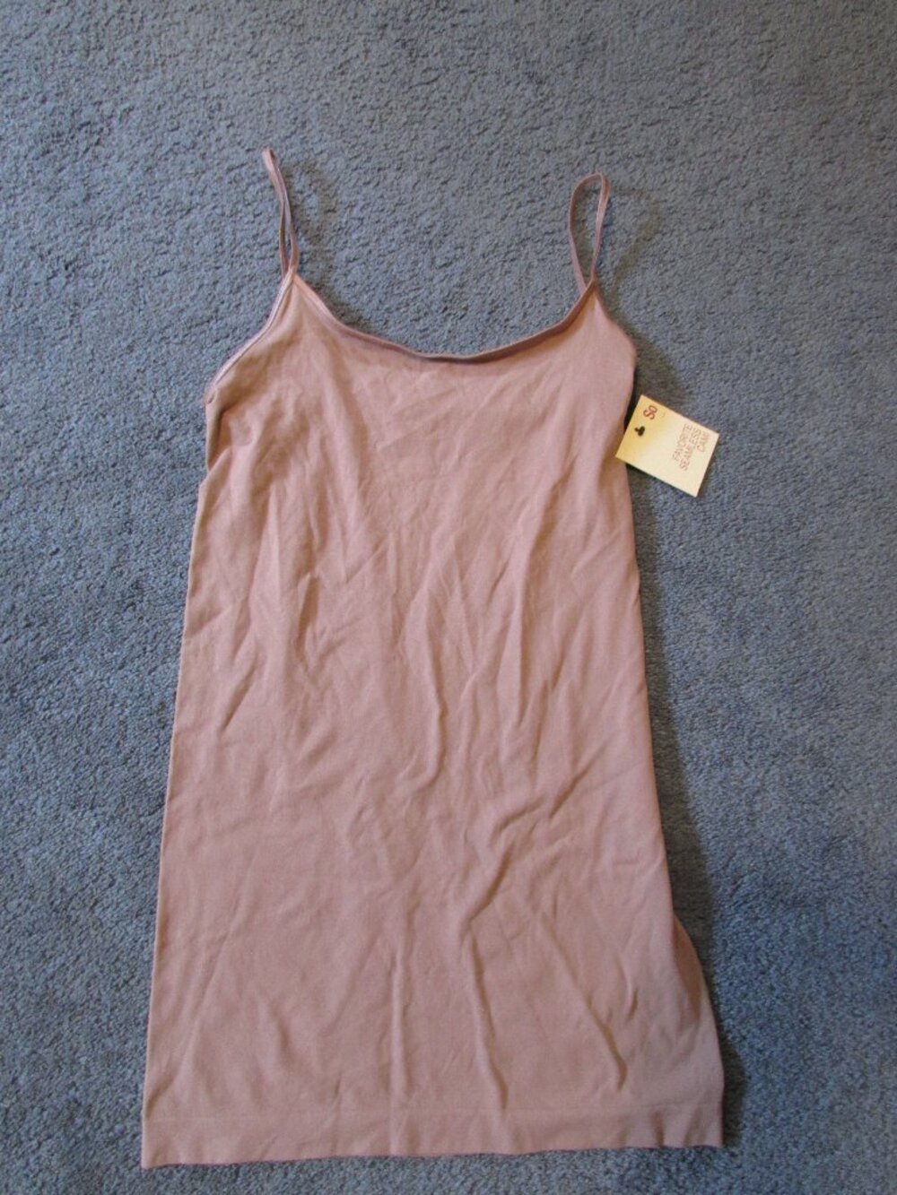 NWT SO Favorite Seamless Cami Spaghetti Strap Large Muted Plum Nylon Stretch